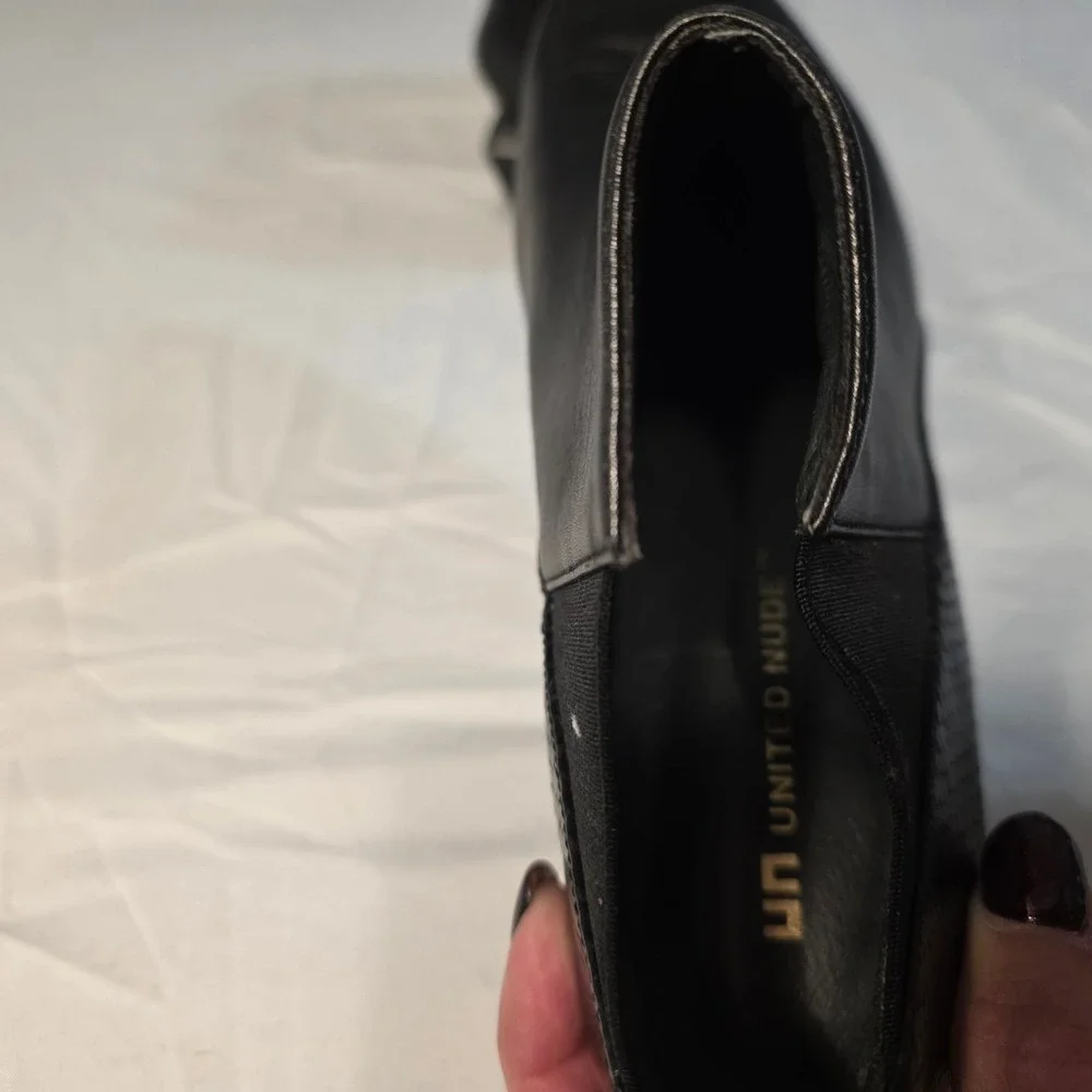 United Nude Ankle Boots Womens EU 39 Black Leather Architectural Geometric Heel